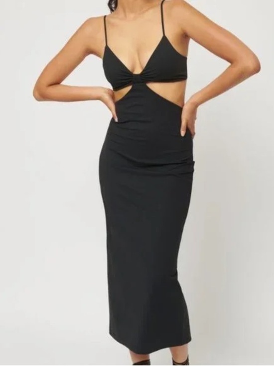 Dynamite Dresses & Skirts - Dynamite Black Cutout Spaghetti-Strap Midi Dress